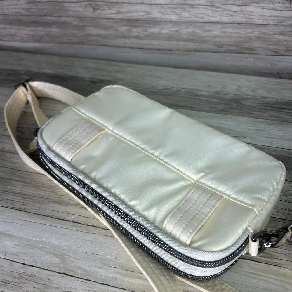 LUG Coupe XL Metallic Champagne Convertible Crossbody Shoulder Bag Purse